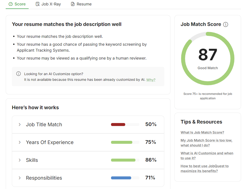 Optimize Your Job Applications Score