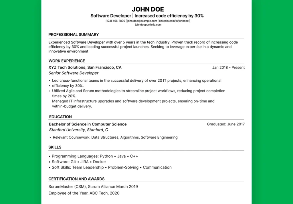 Traditional Resume