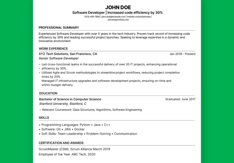 Traditional Resume